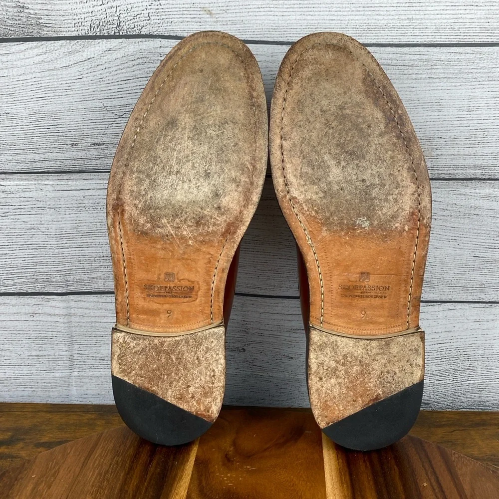 Shoepassion The Berlin Shoe Brand Brown Polished Leather Derby 5551 Men Size 10